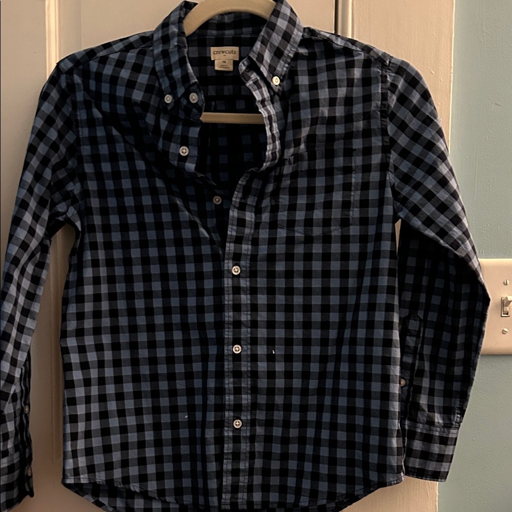 Crewcuts Navy and Black Plaid Shirt